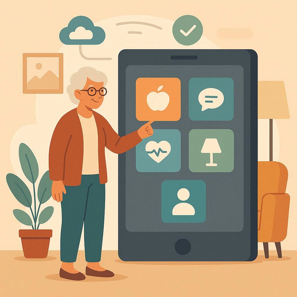 PersonAAL: Personalized Assistance for Elderly - image showing an elderly person using a tablet